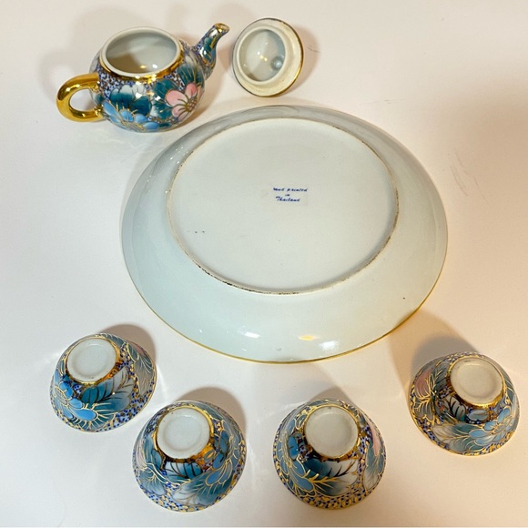Hand Painted Miniature Tea Set Vintage Thailand - Picture 4 of 9